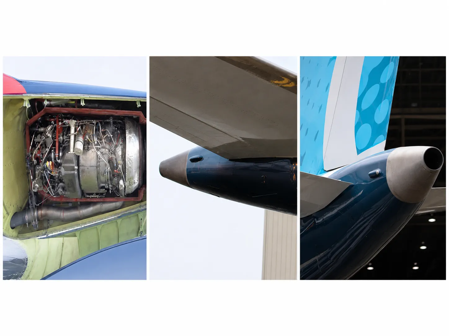 Aircraft APU, showing the rear fuselage compartment where the unit is installed.