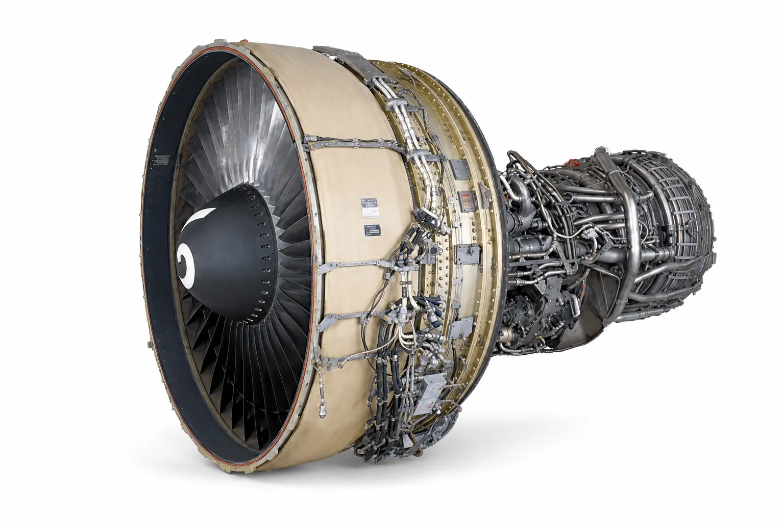 GE Aerospace CF6 engine on a white background