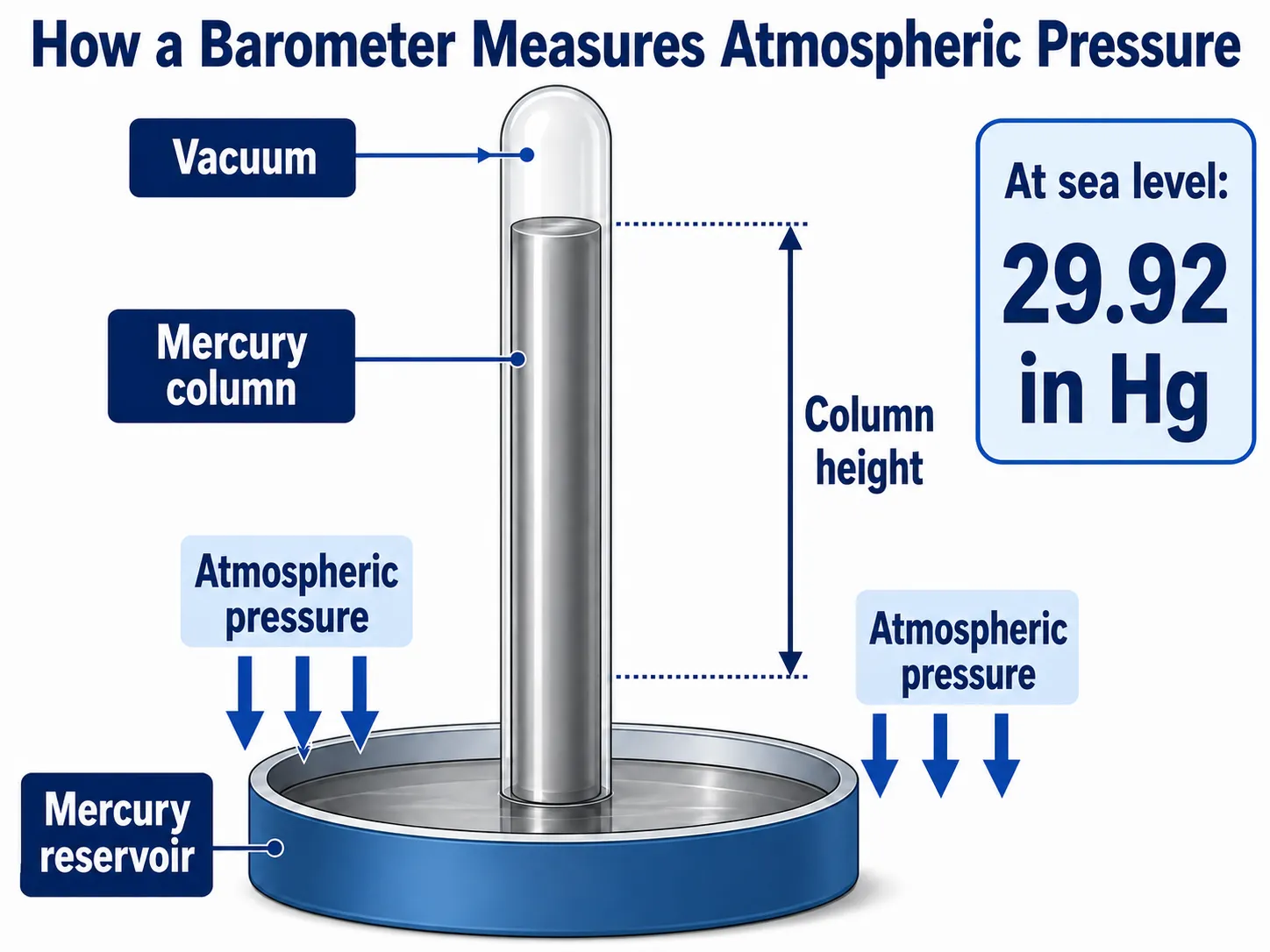Atmospheric pressure and mercury barometer