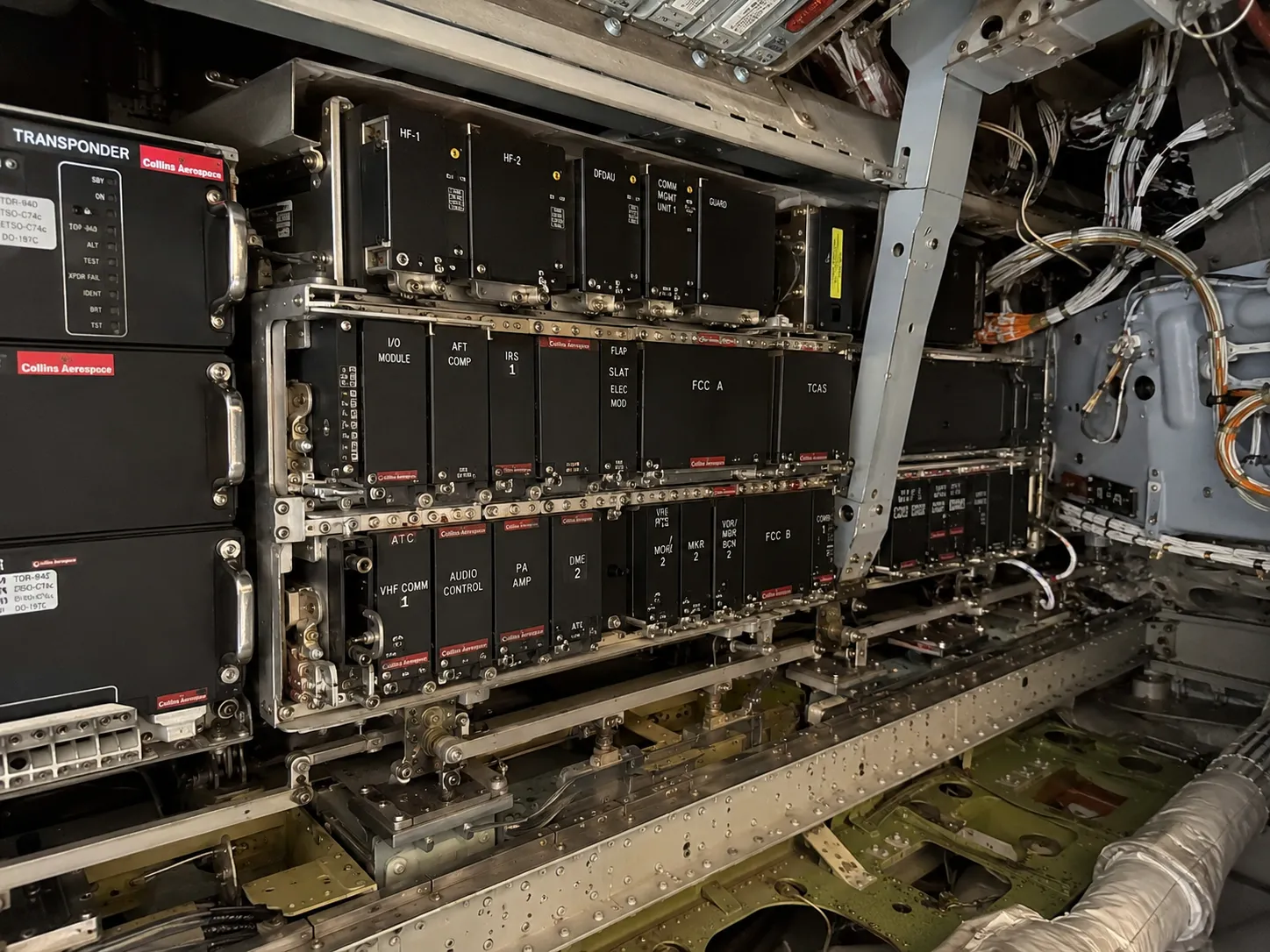 CMU installed in an electronic rack inside the avionics compartment