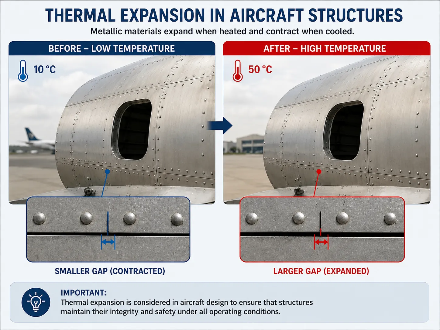 Thermal expansion in aircraft structures