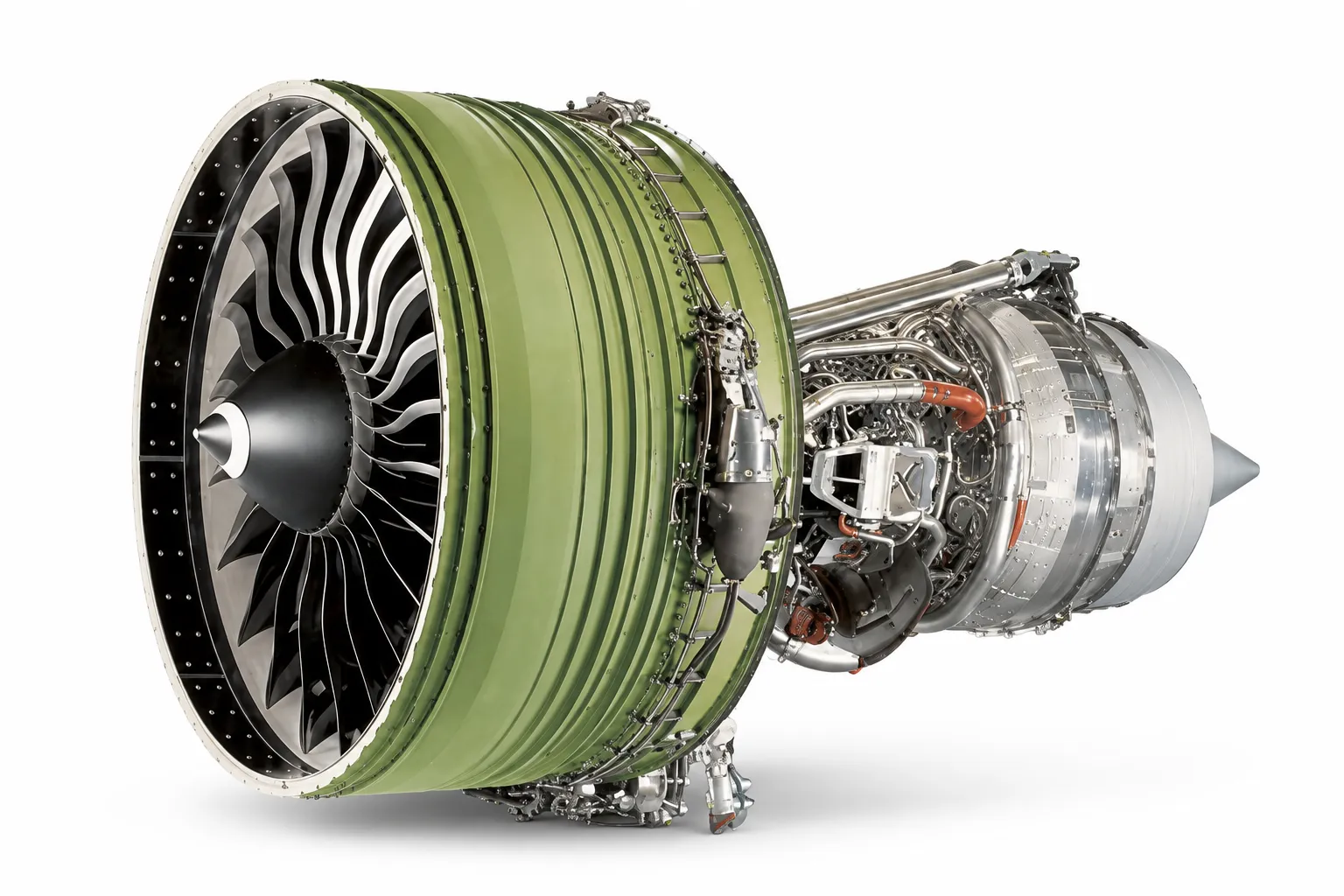 GE90 engine on a white background